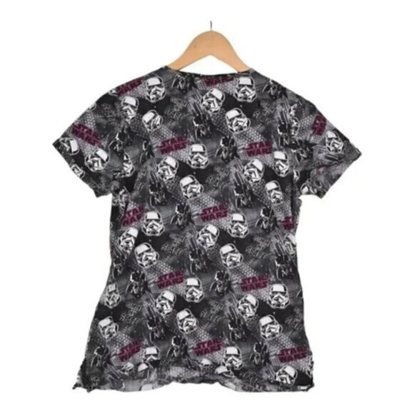 Star Wars Scrub Top Gimme My Space Darth Vader Black Grey Size XS - Picture 2 of 9